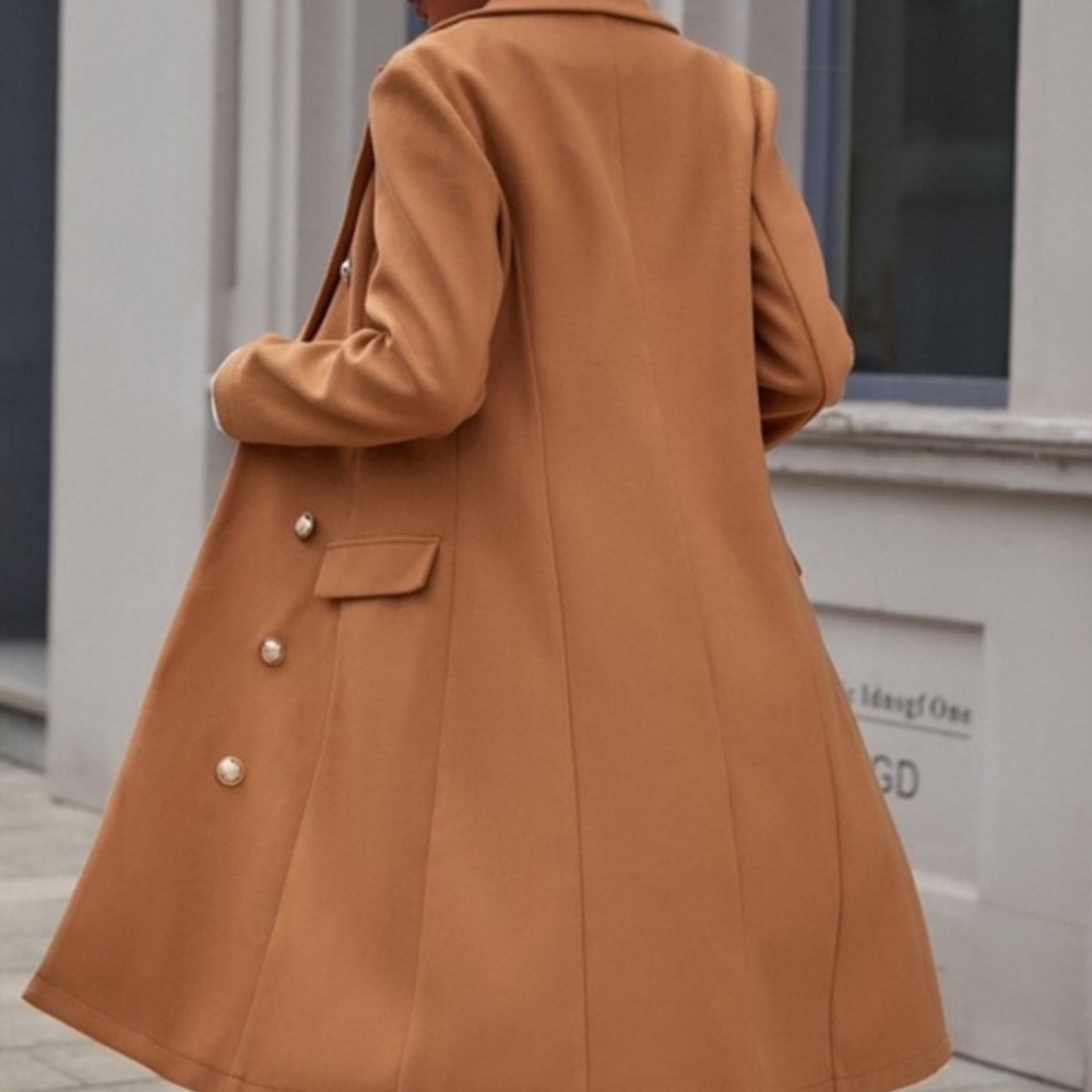 Classic Black Button up Long Jacket Coat - Picture 11 of 16